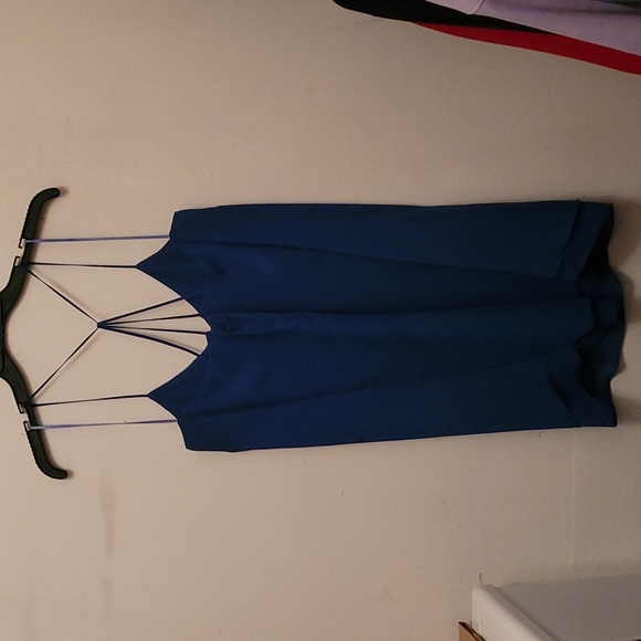 TOPSHOP Strappy Blue Chiffon Dress - Picture 5 of 7